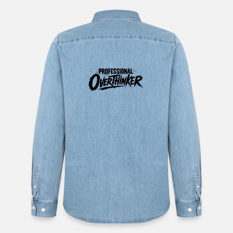 PROFESSIONAL OVERTHINKER Grunge - Männer Jeanshemd Organic von Stanley/Stella - verwaschenes Hellblau