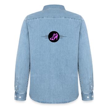 Women's Football Football Boots Football - Men’s Organic Denim Shirt by Stanley/Stella - light wash - Back - AI Model Male 185 light (185cm)