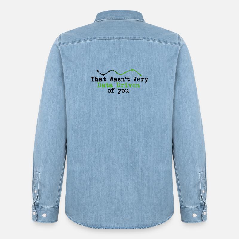 Datengetriebenes Graphline-Logo - Männer Jeanshemd Organic von Stanley/Stella - verwaschenes Hellblau
