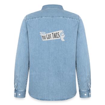 You Got This Motivierend Inspirierend Spruch Zitat - Männer Jeanshemd Organic von Stanley/Stella - verwaschenes Hellblau - Hinten - AI Model Male 185 light (185cm)