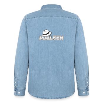 First name Maileen - Men’s Organic Denim Shirt by Stanley/Stella - light wash - Back - AI Model Male 185 light (185cm)