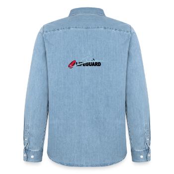 Lifeguard sauveteur aquatique - Chemise en denim homme bio Stanley/Stella - bleu clair délavé - Dos - AI Model Male 185 light (185cm)