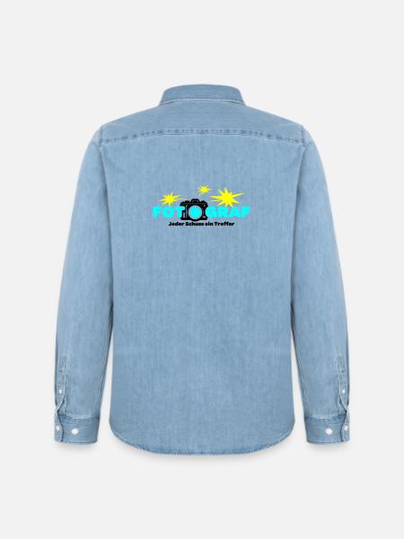 Fotograf Fotografin Fotokamera - Männer Jeanshemd Organic von Stanley/Stella - verwaschenes Hellblau