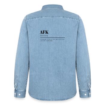 Définition humoristique de l'AFK' Gamer - Chemise en denim homme bio Stanley/Stella - bleu clair délavé - Dos - AI Model Male 185 light (185cm)