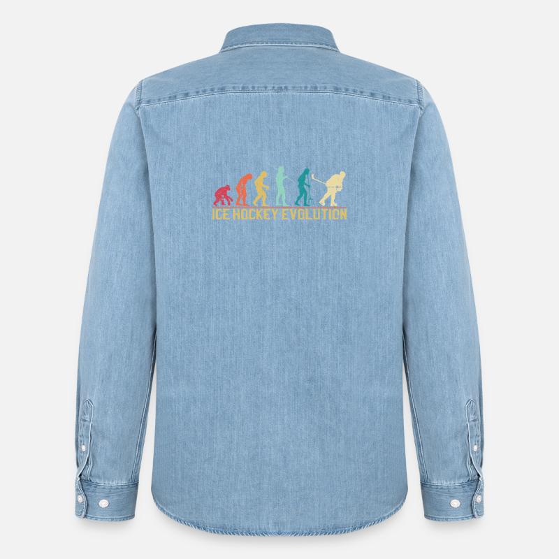 Conception de la silhouette Hockey Evolution - Chemise en denim homme bio Stanley/Stella - bleu clair délavé
