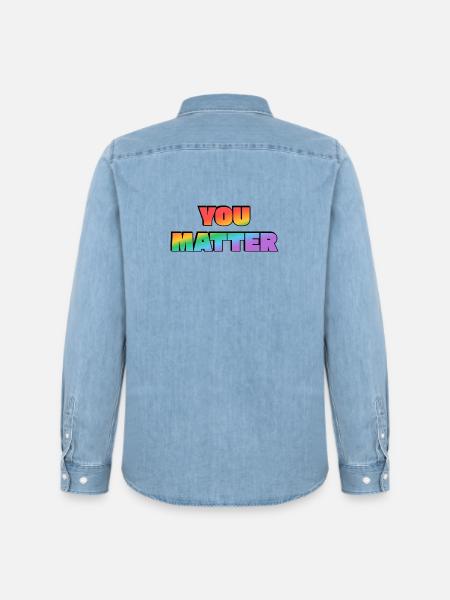 You Matter Regenbogen-Farbverlauf - Männer Jeanshemd Organic von Stanley/Stella - verwaschenes Hellblau