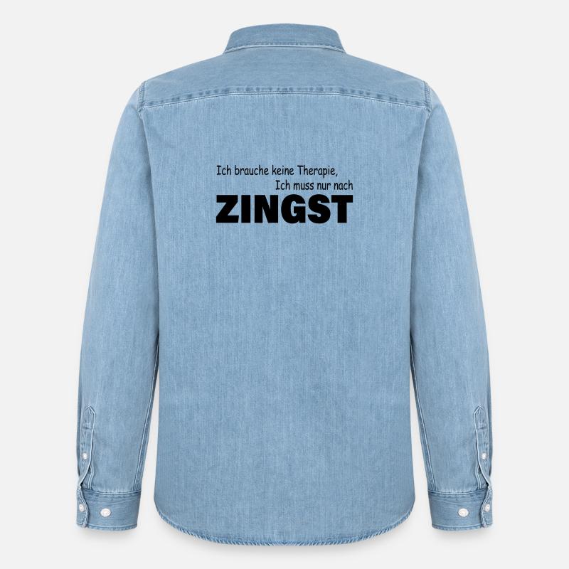 Terapi Zingst - Denimskjorte herre økologisk Stanley/Stella - blåvasket lyseblå