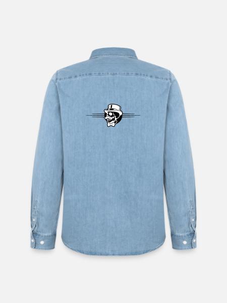 Groom Skeleton - Men’s Organic Denim Shirt by Stanley/Stella - light wash