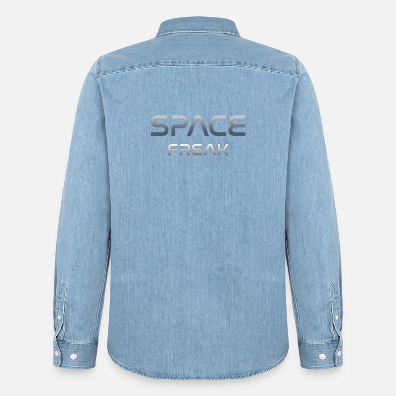 Space Freak Celestial Gradient Tee - Miesten denimpaita luomu Stanley/Stellalta - haalistunut vaaleansininen