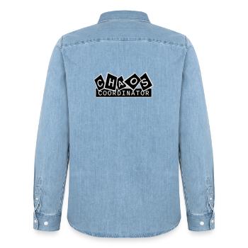 Chaos Coordinator Lustig Titel Eltern Lehrer Logo - Männer Jeanshemd Organic von Stanley/Stella - verwaschenes Hellblau - Hinten - AI Model Male 185 light (185cm)