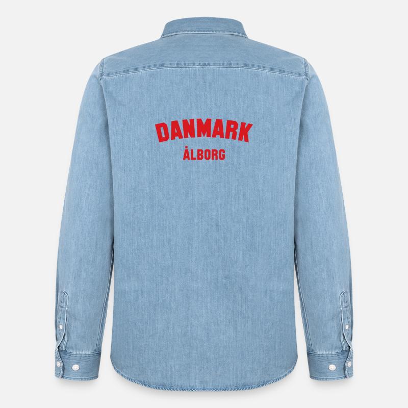 ALBORG Danimarca Danimarca - Camicia in denim uomo bio di Stanley/Stella - azzurro chiaro slavato