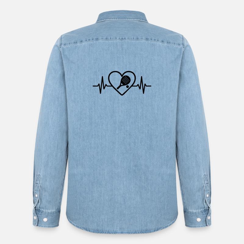 Cuore di Padel - Camicia in denim uomo bio di Stanley/Stella - azzurro chiaro slavato