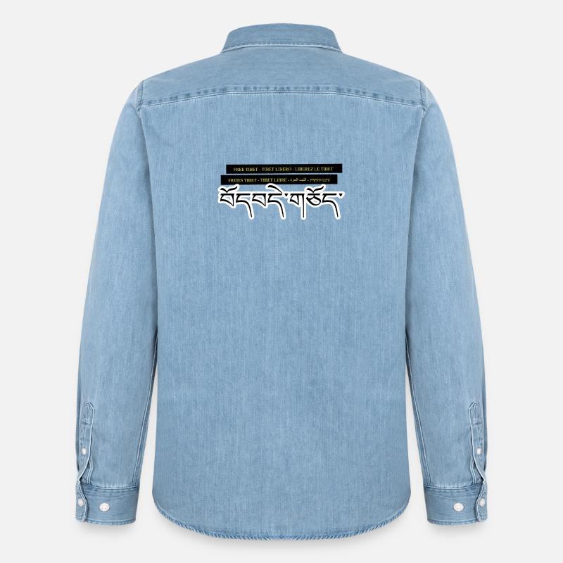 Multi Tibet - Männer Jeanshemd Organic von Stanley/Stella - verwaschenes Hellblau