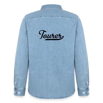 2541614 112658513 Tourer - Männer Jeanshemd Organic von Stanley/Stella - verwaschenes Hellblau - Hinten - AI Model Male 185 light (185cm)