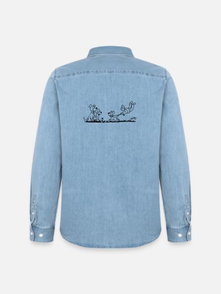 Walking The Dog - Men’s Organic Denim Shirt by Stanley/Stella - light wash