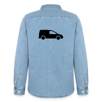 Van Logo Lieferung - Männer Jeanshemd Organic von Stanley/Stella - verwaschenes Hellblau - Hinten - AI Model Male 185 light (185cm)