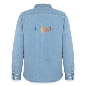 Tuba Heartbeat Tuba Orchestra Musicians - Men’s Organic Denim Shirt by Stanley/Stella - light wash - Back - AI Model Male 185 light (185cm)