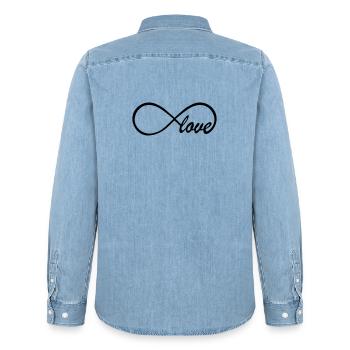 Love Infinity Swag - Männer Jeanshemd Organic von Stanley/Stella - verwaschenes Hellblau - Hinten - AI Model Male 185 light (185cm)