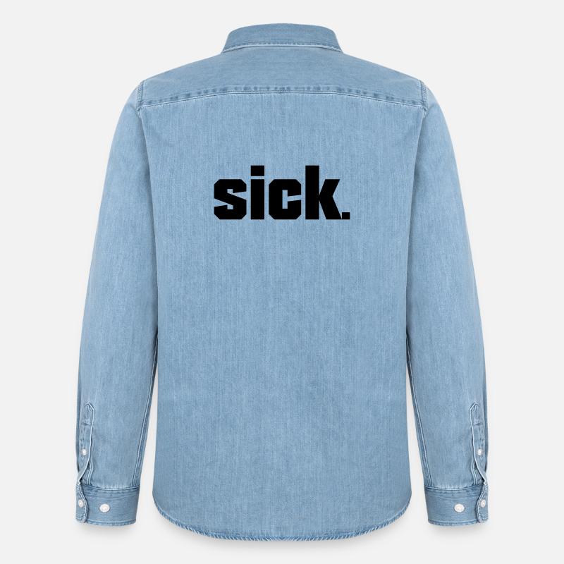 Sick Design - easy - Männer Jeanshemd Organic von Stanley/Stella - verwaschenes Hellblau