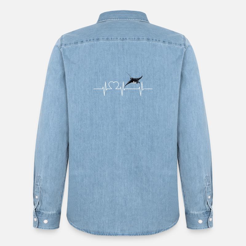 Rochen Mantarochen - Männer Jeanshemd Organic von Stanley/Stella - verwaschenes Hellblau