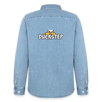 Duck Step - Men’s Organic Denim Shirt by Stanley/Stella - light wash - Back - AI Model Male 185 light (185cm)