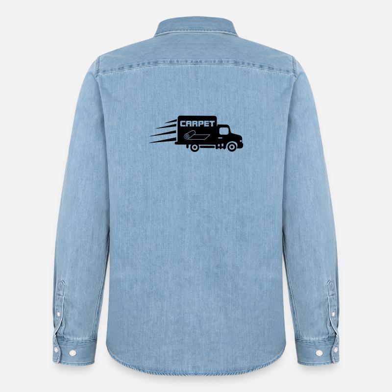 Teppichrollen Logo Auto - Männer Jeanshemd Organic von Stanley/Stella - verwaschenes Hellblau