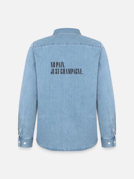 no pain - Men’s Organic Denim Shirt by Stanley/Stella - light wash