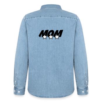 Meilleure Maman - Fête des Mères - Chemise en denim homme bio Stanley/Stella - bleu clair délavé - Dos - AI Model Male 185 light (185cm)