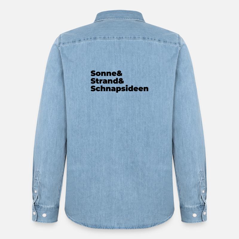 Sonne Strand Snapsideen - Männer Jeanshemd Organic von Stanley/Stella - verwaschenes Hellblau