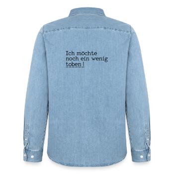 toben - Männer Jeanshemd Organic von Stanley/Stella - verwaschenes Hellblau - Hinten - AI Model Male 185 light (185cm)