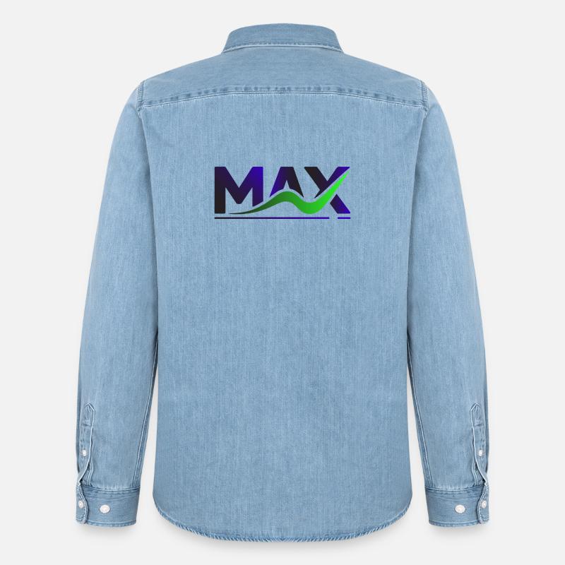 MAX Wave Gradient Logo Tee - Männer Jeanshemd Organic von Stanley/Stella - verwaschenes Hellblau
