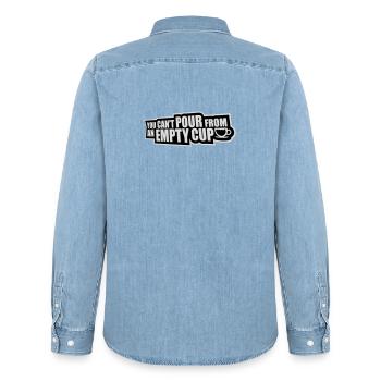 You Can't Pour From An Empty Cup Self Care - Men’s Organic Denim Shirt by Stanley/Stella - light wash - Back - AI Model Male 185 light (185cm)