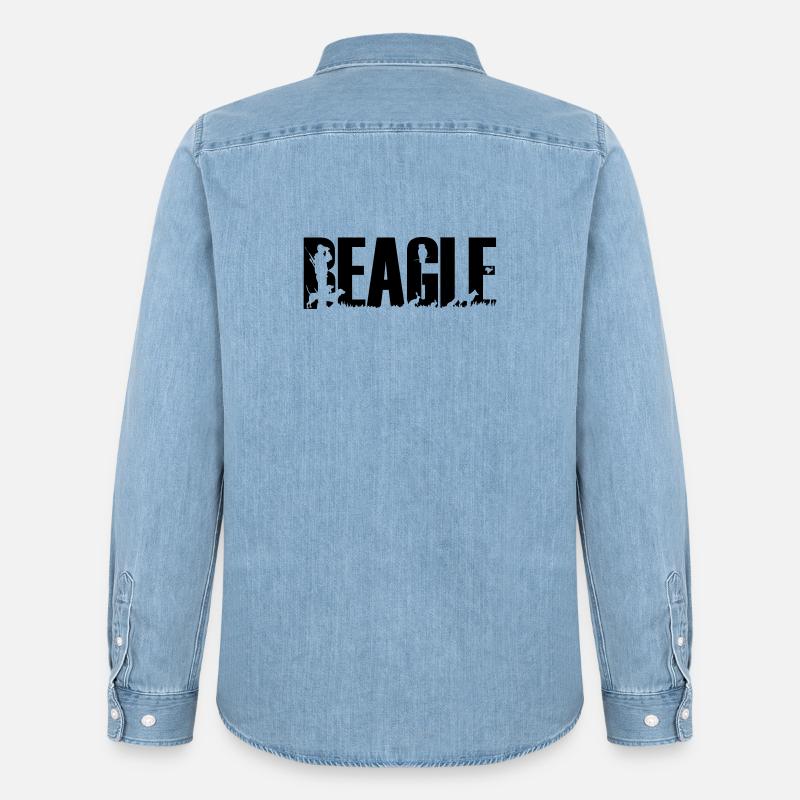 Jagdhund Beagle - Männer Jeanshemd Organic von Stanley/Stella - verwaschenes Hellblau