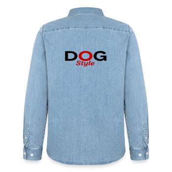 Dogstyle - Chemise en denim homme bio Stanley/Stella - bleu clair délavé - Dos - AI Model Male 185 light (185cm)