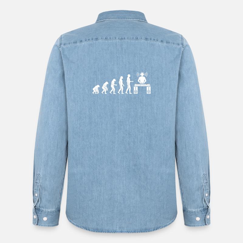 Évolution vers le DJ - Chemise en denim homme bio Stanley/Stella - bleu clair délavé