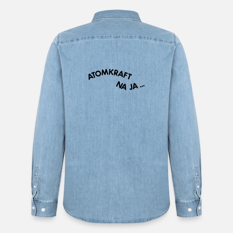 Atomkraft - Männer Jeanshemd Organic von Stanley/Stella - verwaschenes Hellblau