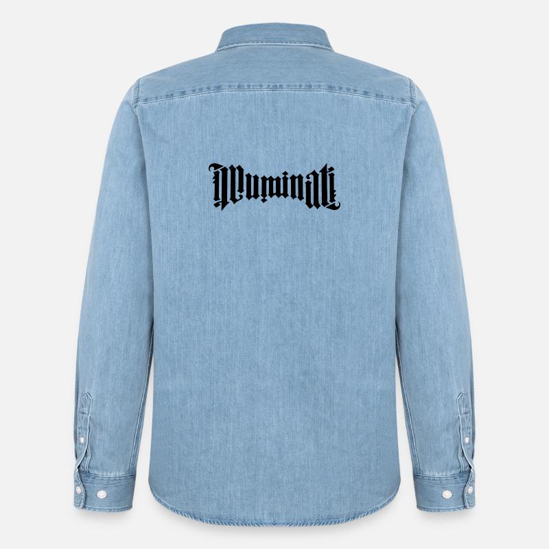 Ambigramm Illuminati - Männer Jeanshemd Organic von Stanley/Stella - verwaschenes Hellblau