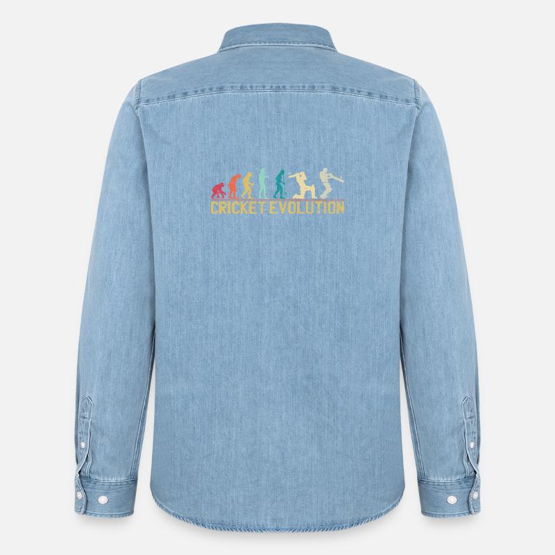 Cricket-Evolution-Design - Männer Jeanshemd Organic von Stanley/Stella - verwaschenes Hellblau