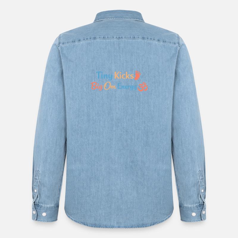 Vorgeburtliches Yoga Werdende Mutter - Männer Jeanshemd Organic von Stanley/Stella - verwaschenes Hellblau