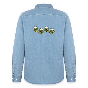 Bier Bierkrug Prost Comic - Männer Jeanshemd Organic von Stanley/Stella - verwaschenes Hellblau - Hinten - AI Model Male 185 light (185cm)