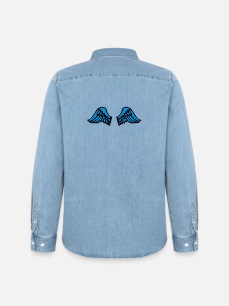 wings - Männer Jeanshemd Organic von Stanley/Stella - verwaschenes Hellblau