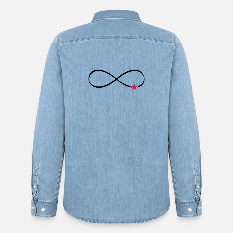 Stern Unendlichkeit Symbol Unendlichkeitszeichen - Männer Jeanshemd Organic von Stanley/Stella - verwaschenes Hellblau