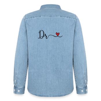 Dr - Chemise en denim homme bio Stanley/Stella - bleu clair délavé - Dos - AI Model Male 185 light (185cm)