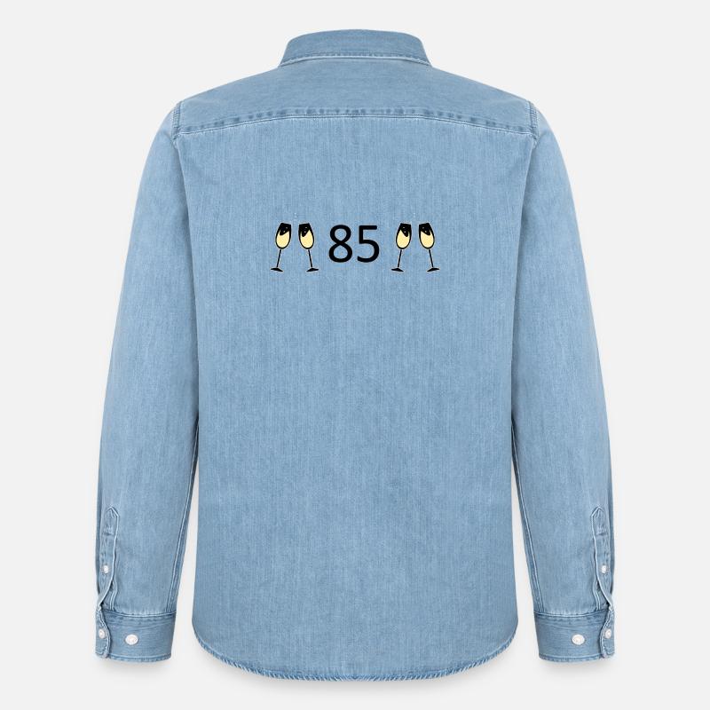 85° Compleanno 85 Anni Anniversario 85 Numero 85 Nero - Camicia in denim uomo bio di Stanley/Stella - azzurro chiaro slavato