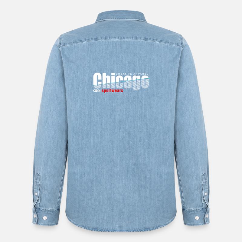 Dynamisches Sportdesign mit moderner Schärfe - Männer Jeanshemd Organic von Stanley/Stella - verwaschenes Hellblau