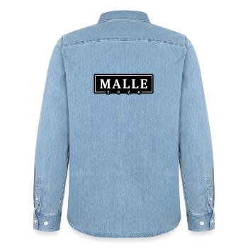Malle 2026 Mallorca Holidays - Men’s Organic Denim Shirt by Stanley/Stella - light wash - Back - AI Model Male 185 light (185cm)