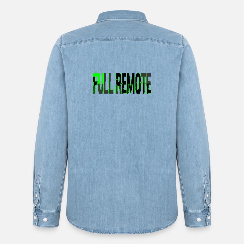 Telearbeit Total Style Glitch Informatique - Männer Jeanshemd Organic von Stanley/Stella - verwaschenes Hellblau
