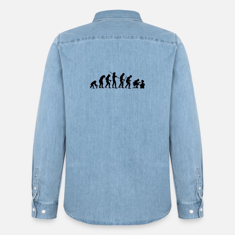 Evolution - Men’s Organic Denim Shirt by Stanley/Stella - light wash