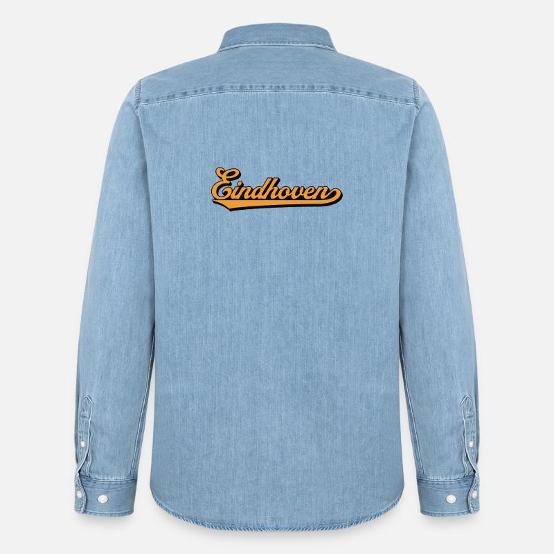 Eindhoven Retro Script - Männer Jeanshemd Organic von Stanley/Stella - verwaschenes Hellblau
