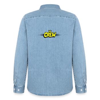 Crew Krone - Männer Jeanshemd Organic von Stanley/Stella - verwaschenes Hellblau - Hinten - AI Model Male 185 light (185cm)